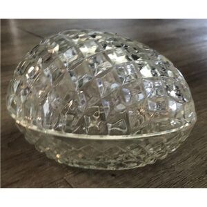 Vintage Cut Glass Easter Egg Covered Dish Mother's Day Candy Jewelry